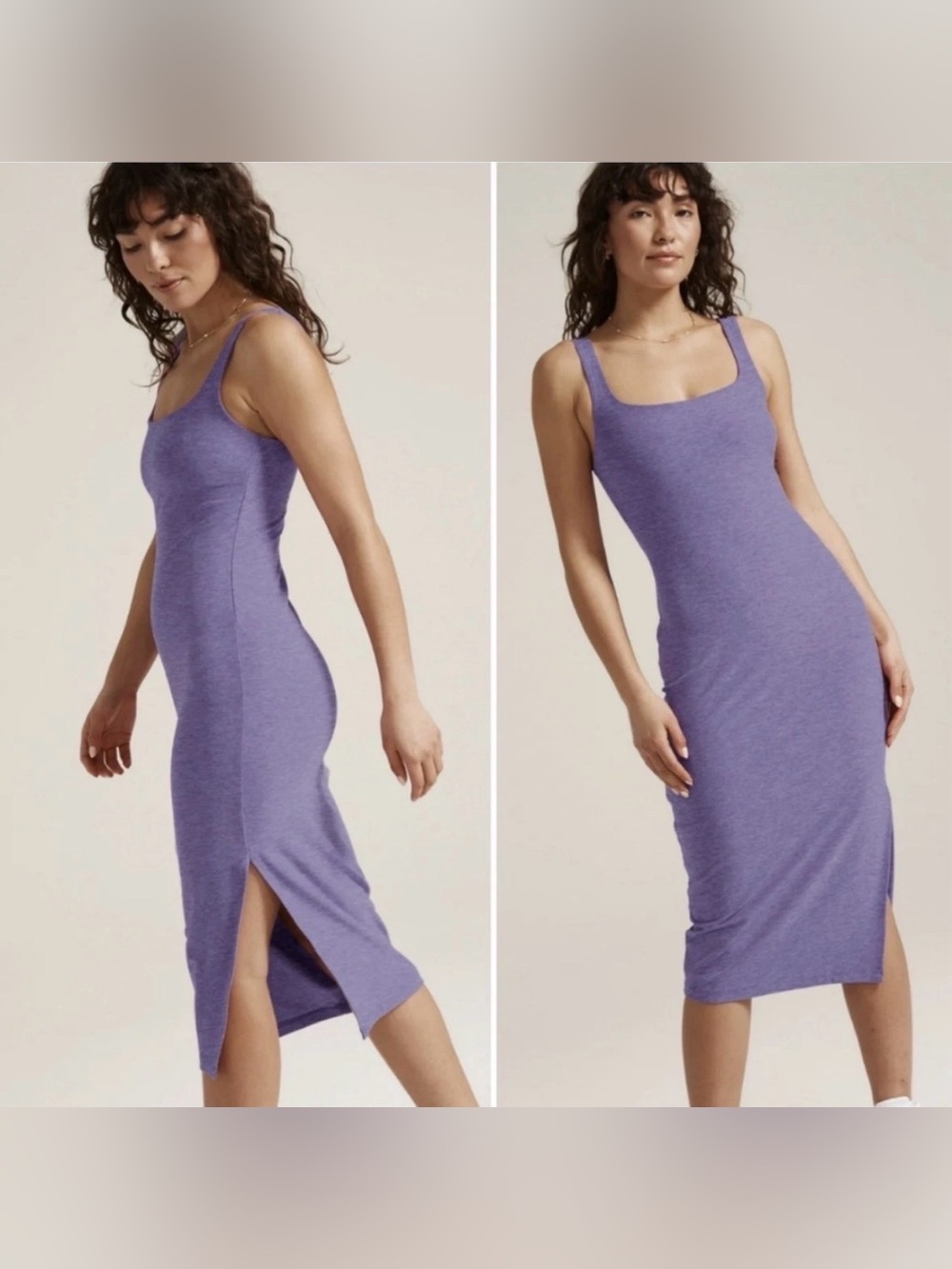 Beyond Yoga Icon Spacedye Midi Dress Purple Slit Sz S #Athleisure - Picture 3 of 10